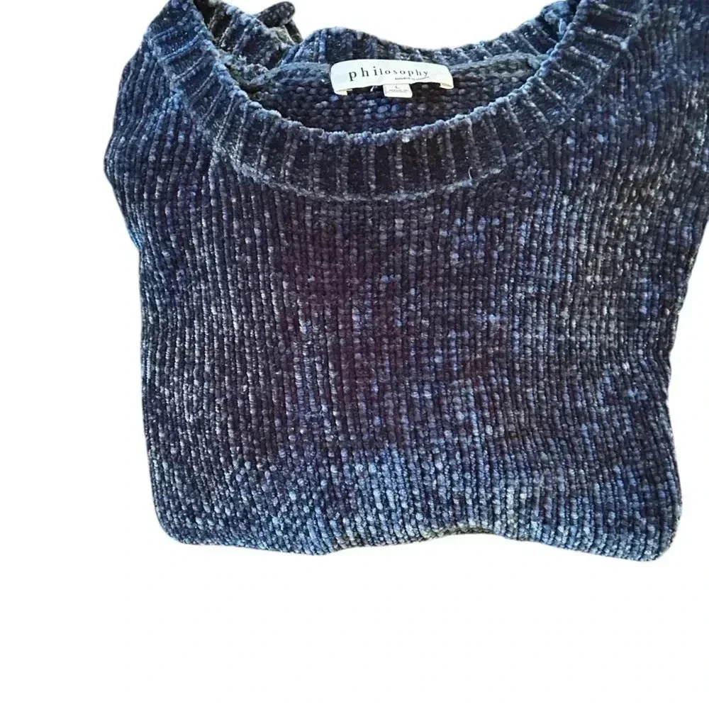 Super Soft Chenille Crew Neck Philosophy Sweater Size L
